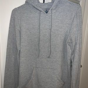 Bass gray and white striped sweatshirt